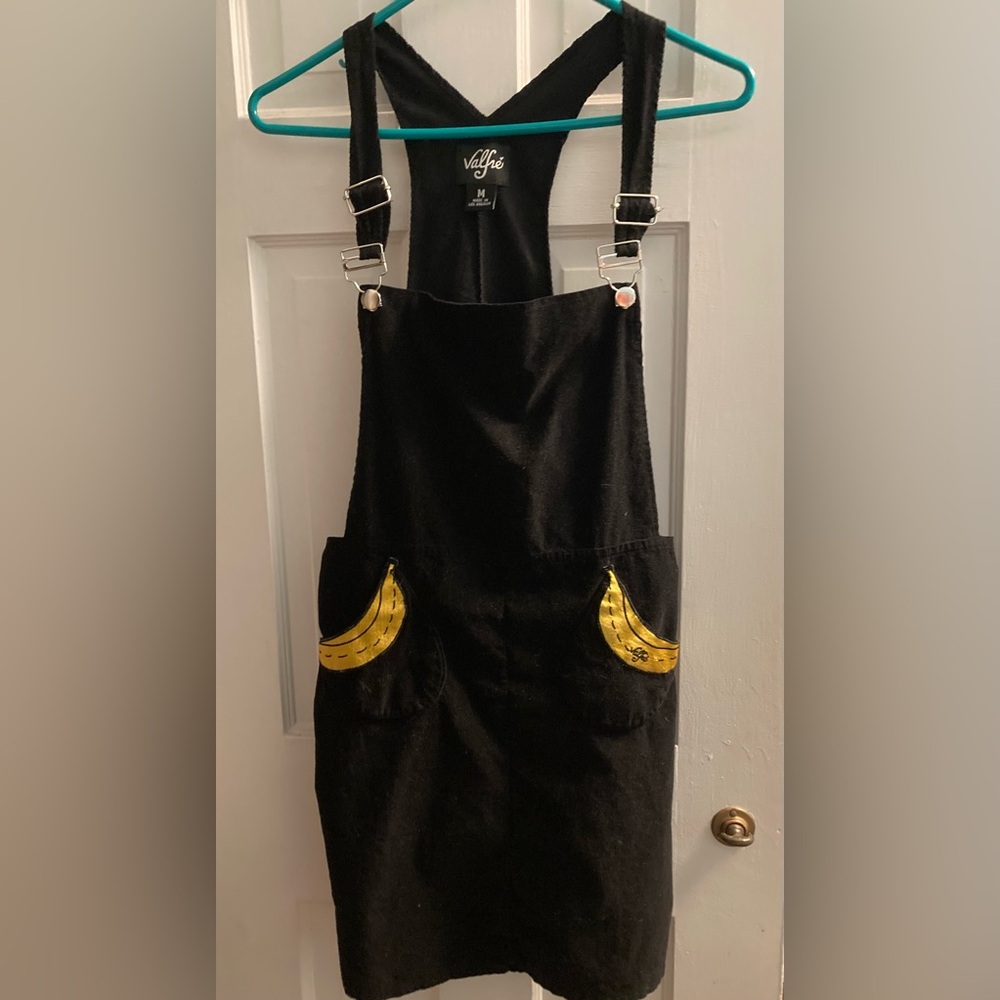 Valfre Black Overall Dress w/ Banana Pockets Size M
